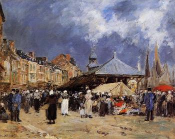 尤金 佈丹 Market at Trouville